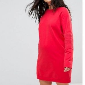 Oversized midi sweat dress with quilting detail